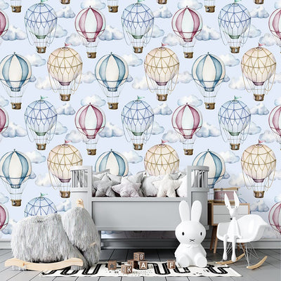 air balloons childrens removable wallpaper