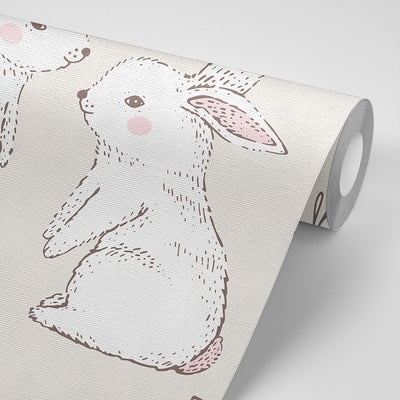 Baby Rabbits on removable wallpaper roll