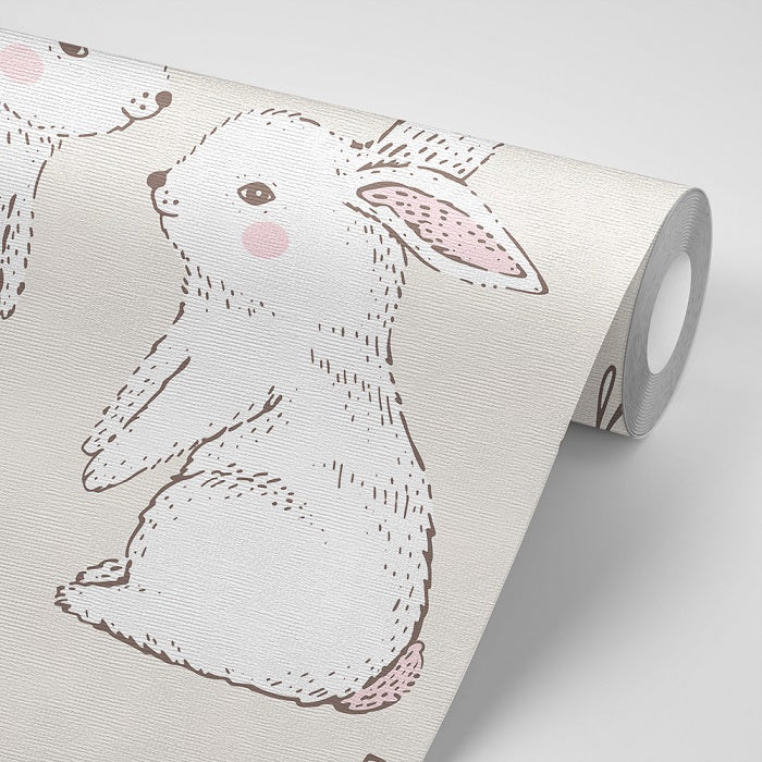 Baby Rabbits on removable wallpaper roll