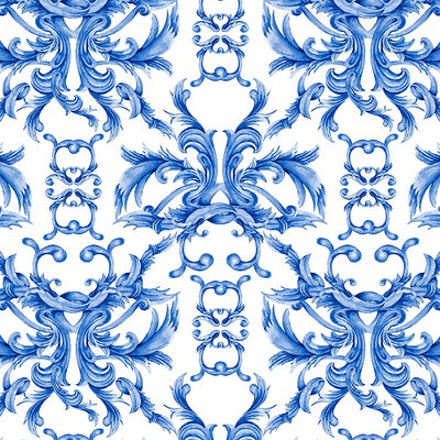 Blue Baroque Removable Wallpaper