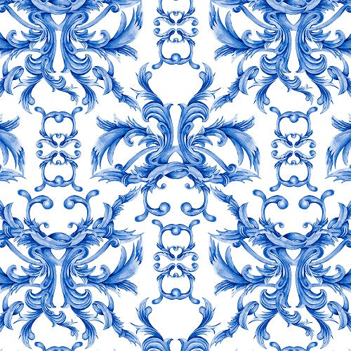 Blue Baroque Removable Wallpaper
