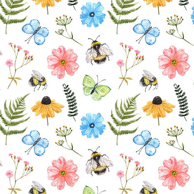 Bee and flower wallpaper