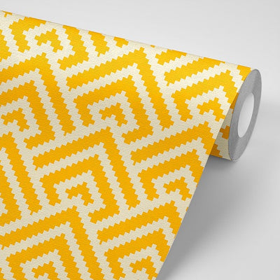 Yellow rhombus pattern on wallpaper roll