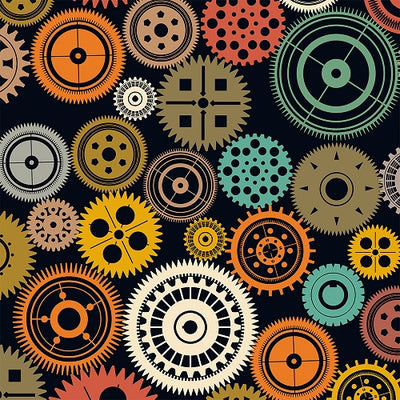 Colourful Cogs Removable Wallpaper