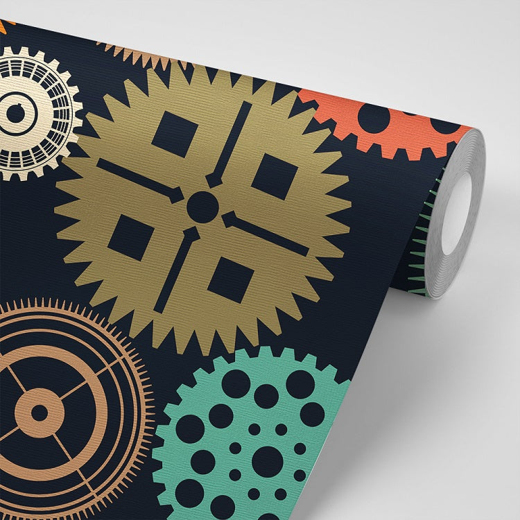 Colourful Cogs Removable Wallpaper