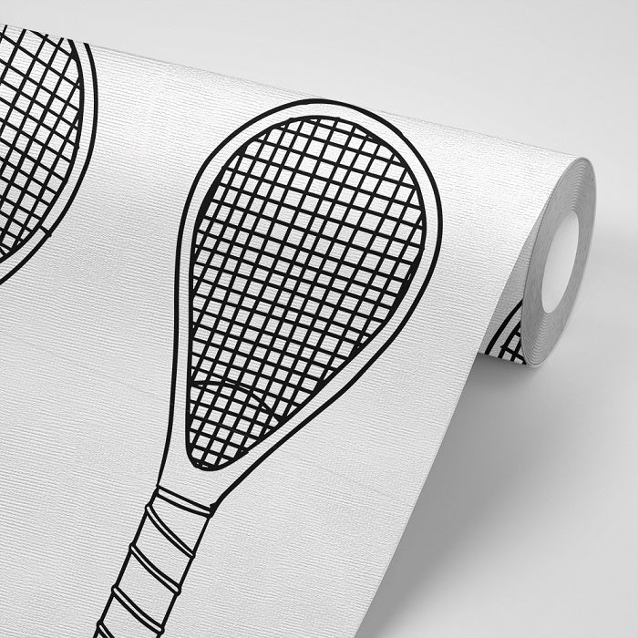 Tennis racquet wallpaper black and white
