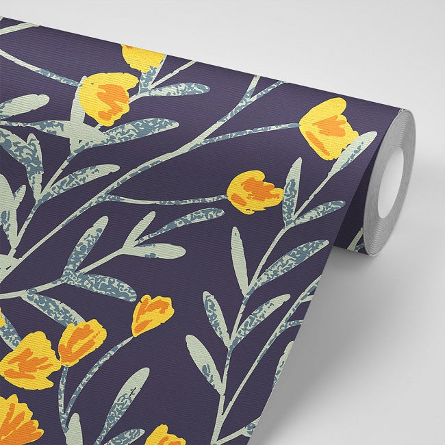 Yellow Flowers Removable Wallpaper