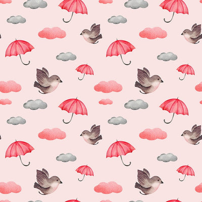 pink umbrellas in the wind wallpaper