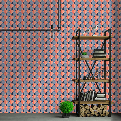 Pink geometric removable wallpaper