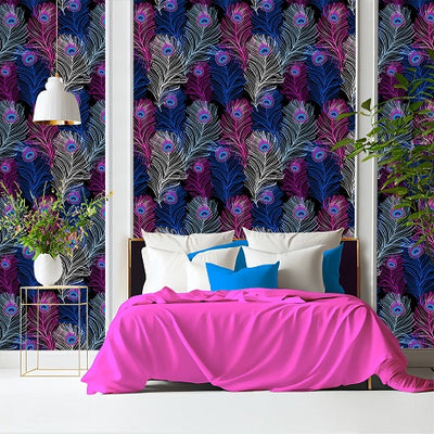 peacock feathers removable wallpaper
