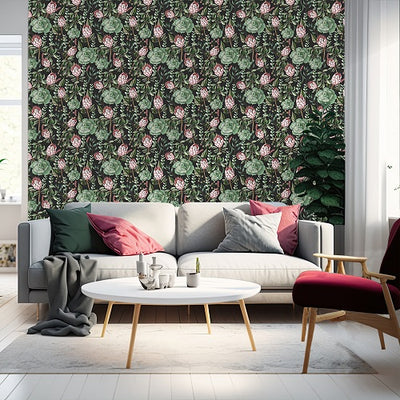 Protea_Succulent_Eucalyptus removable wallpaper