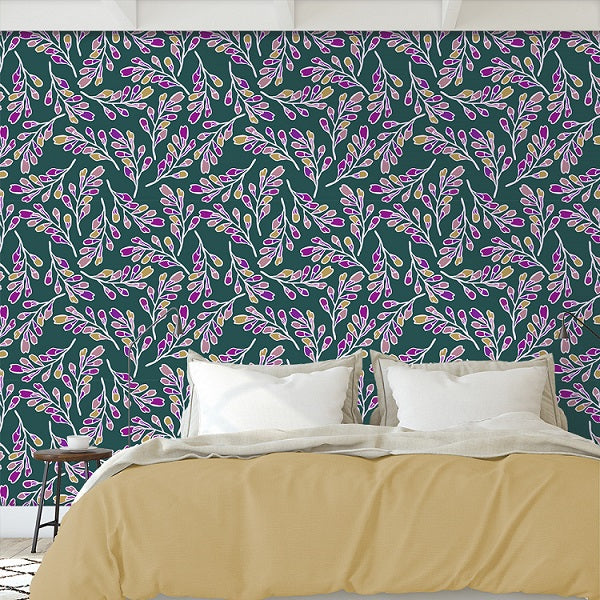 purple botanical wallpaper