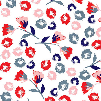 Red, pink and blue wallpaper