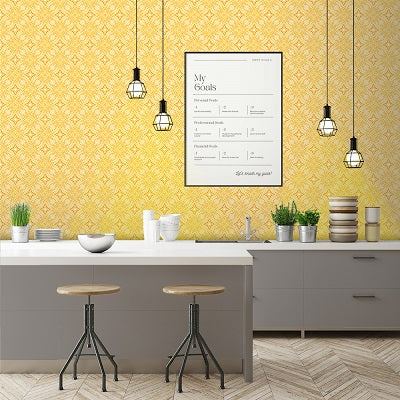 yellow geometric wallpaper