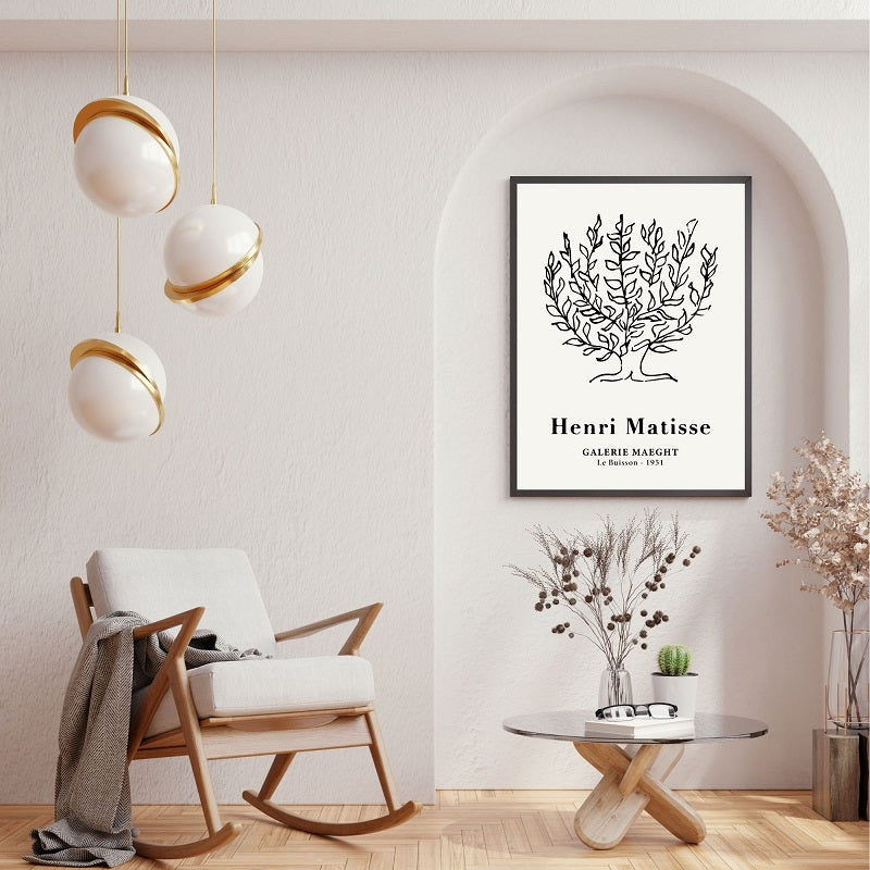 Matisse Tree poster Print in archway of living room