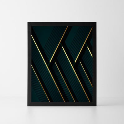 Green and Gold Art Deco Poster Print