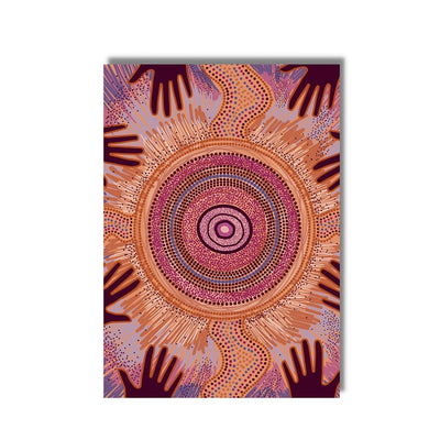 Pink Aboriginal Hands Painting Poster