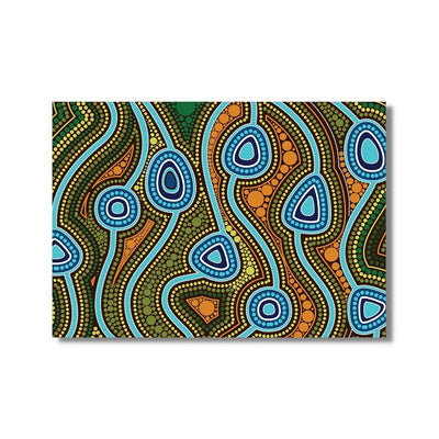 Green and blue Aboriginal Poster Print