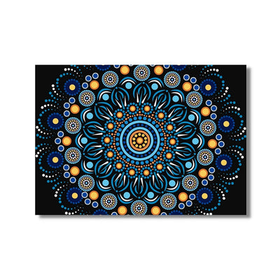 Black and Blue Aboriginal Painting Poster Print