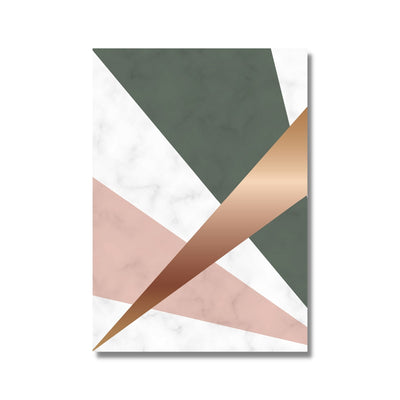 Art Deco Lightening Pink, Green, Marble and Rose Gold Poster Print