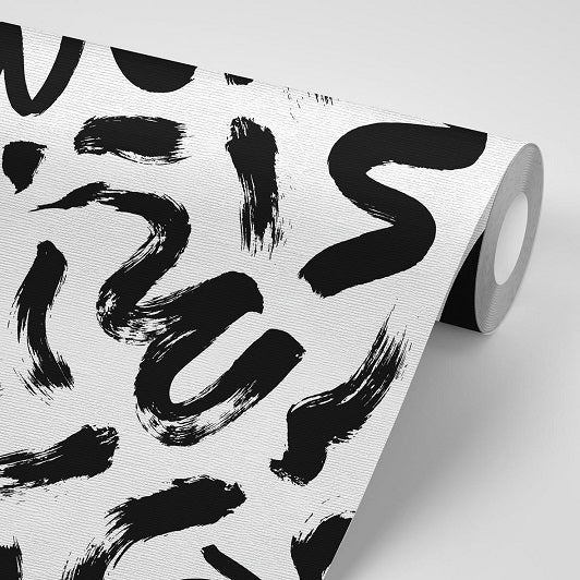    Black Squiggle Removable Wallpaper Roll