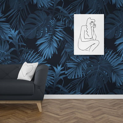 Sambal Palm Removable Wallpaper in Living Room