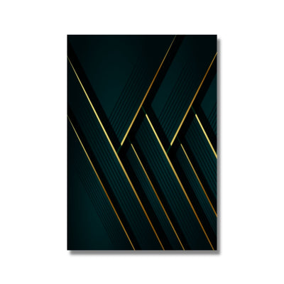 Gold and Green Art Deco Poster Print Wall Art