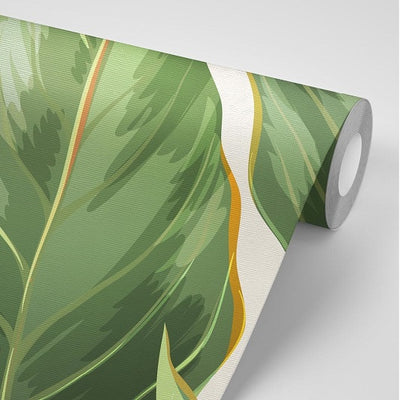    Big Green Leaves Removable Wallpaper Roll