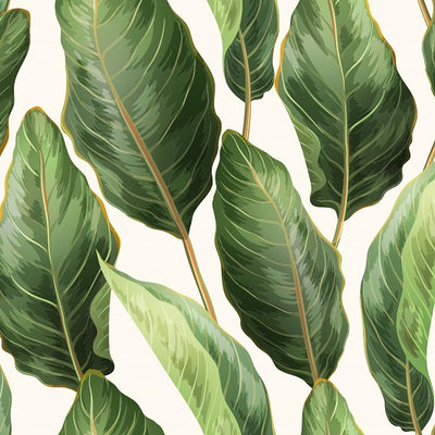    Big Green Leaves Removable Wallpaper Swatch
