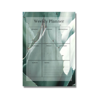 Green weekly planner poster print