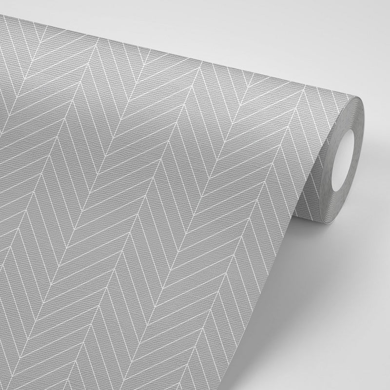 Grey Chevron Pattern Wallpaper Roll