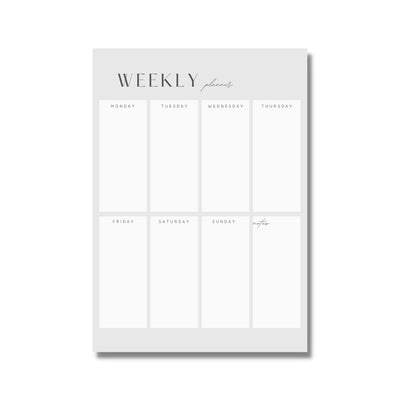 Weekly Planner Grey Poster Print