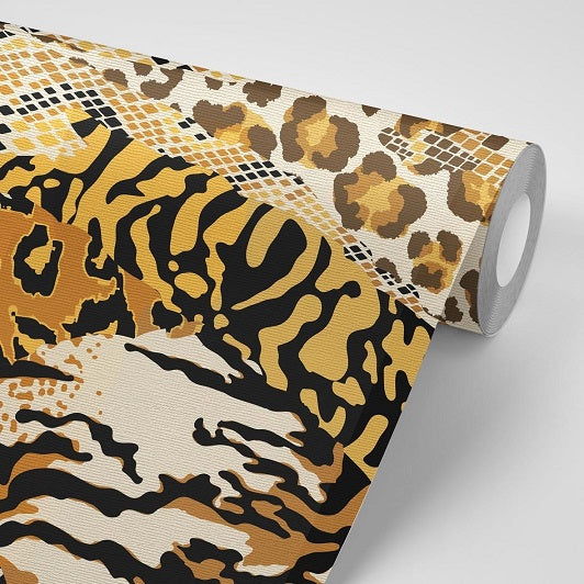 Mixed Animal Print Removable Wallpaper on a roll