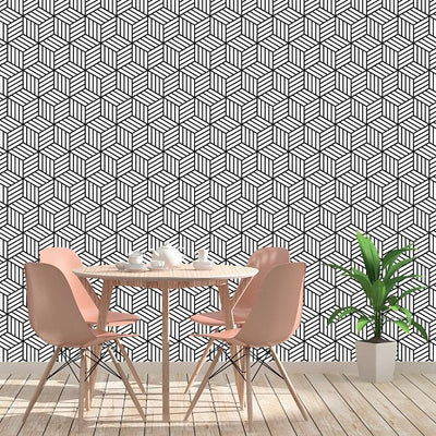 Monocube Removable Wallpaper in Dining Area