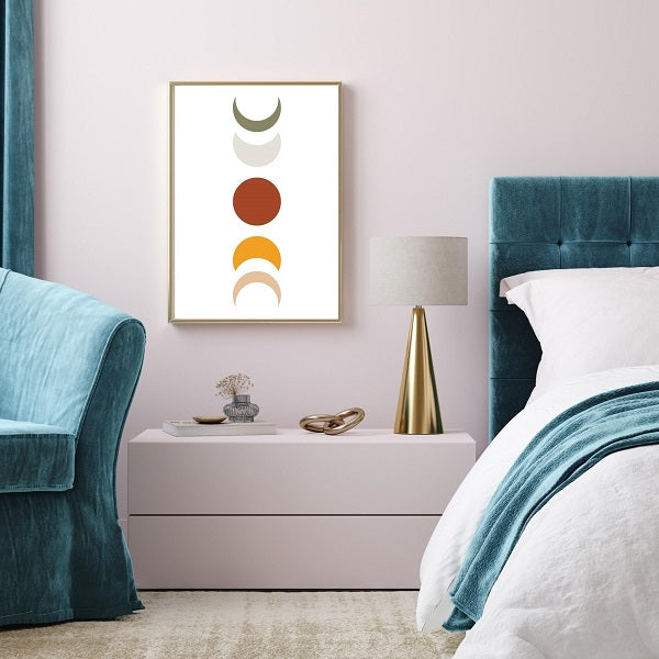 Moon in Motion Poster Print on Bedroom Wall