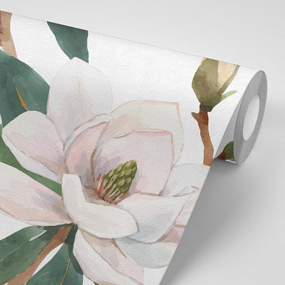 Painted Camellias Removable Wallpaper Roll