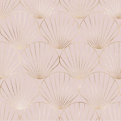 Pink and Gold Shell Removable Wallpaper Swatch