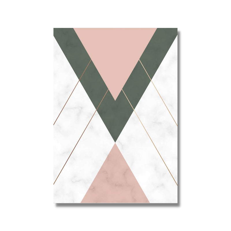 1 Pink Green, White and Gold Art Deco Poster.