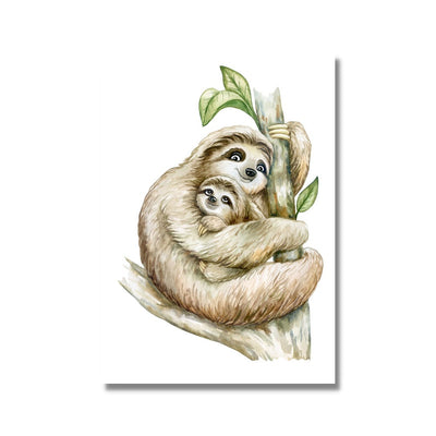 Poster Print Sloth with Baby