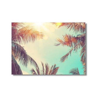 Sun and palm trees poster