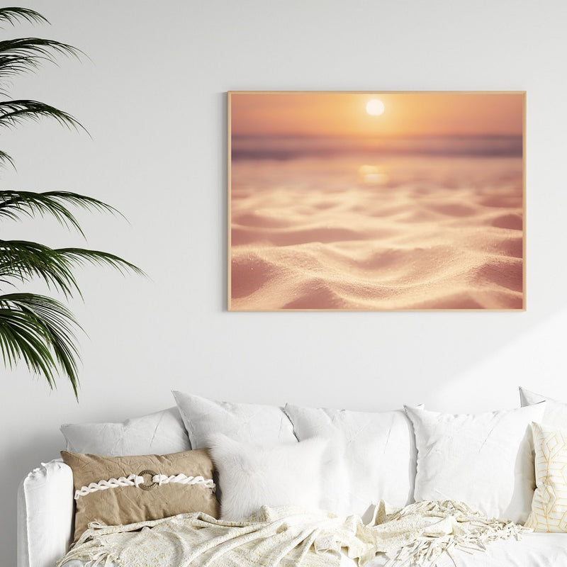 Beach sunset poster print