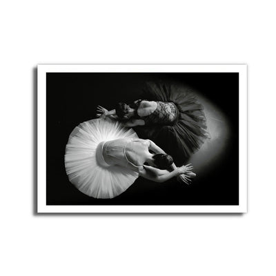 Wall Art Poster of Two Ballerinas Black and White