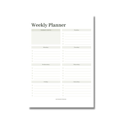 Weekly Planner Neutral Poster Print