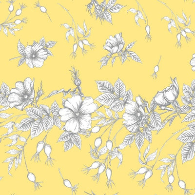    Yellow Floral Removable Wallpaper Swatch