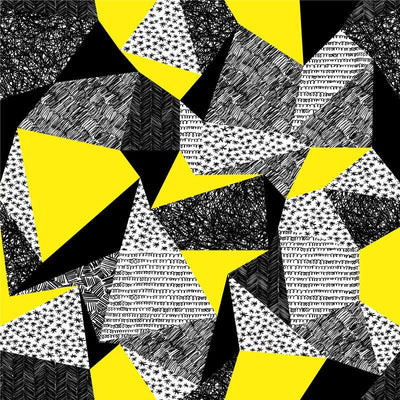 Yellow and Black Geometric Removable Wallpaper Swatch